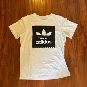 Men’s black and white adidas shirt in medium.